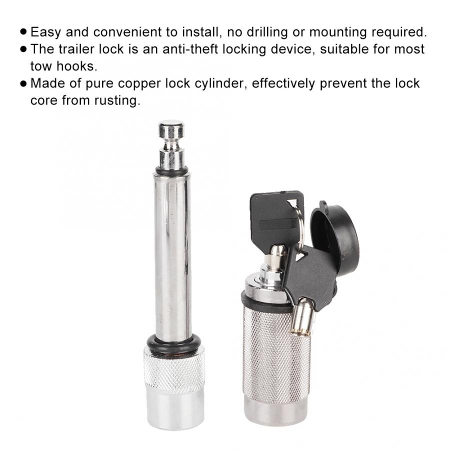 Trailer Couplings Hitch Locking Pin Rust-Proof Anti-Theft Security Pure Copper Lock Cylinder for Car Trailer trailer latch