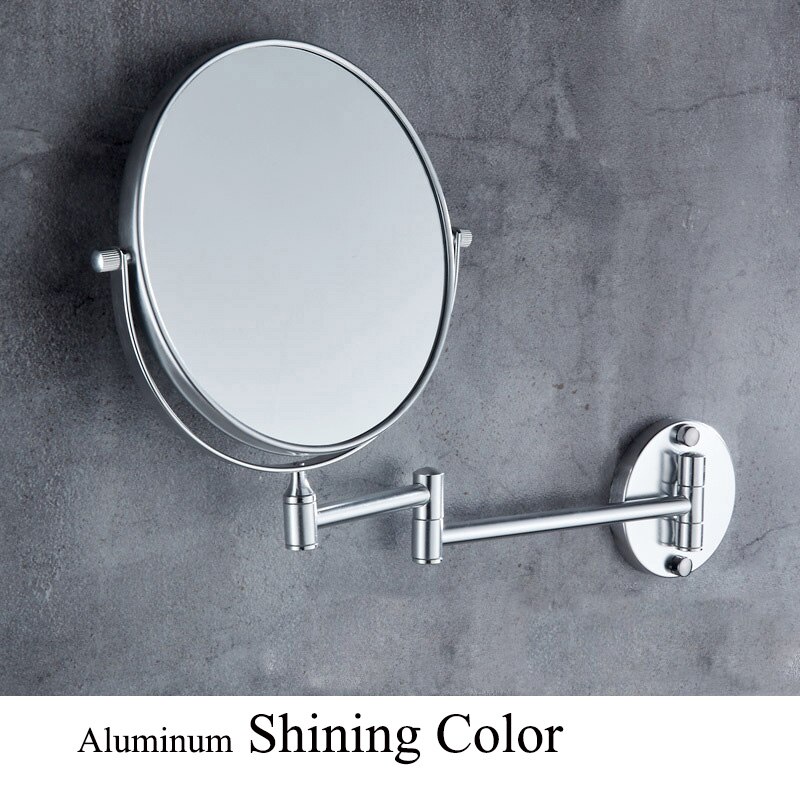 8&quot; Round Magnifying Mirror Double Side 3x to 1x Bathroom Make Up Mirror Wall Mount 3D71921: Alumium Shining