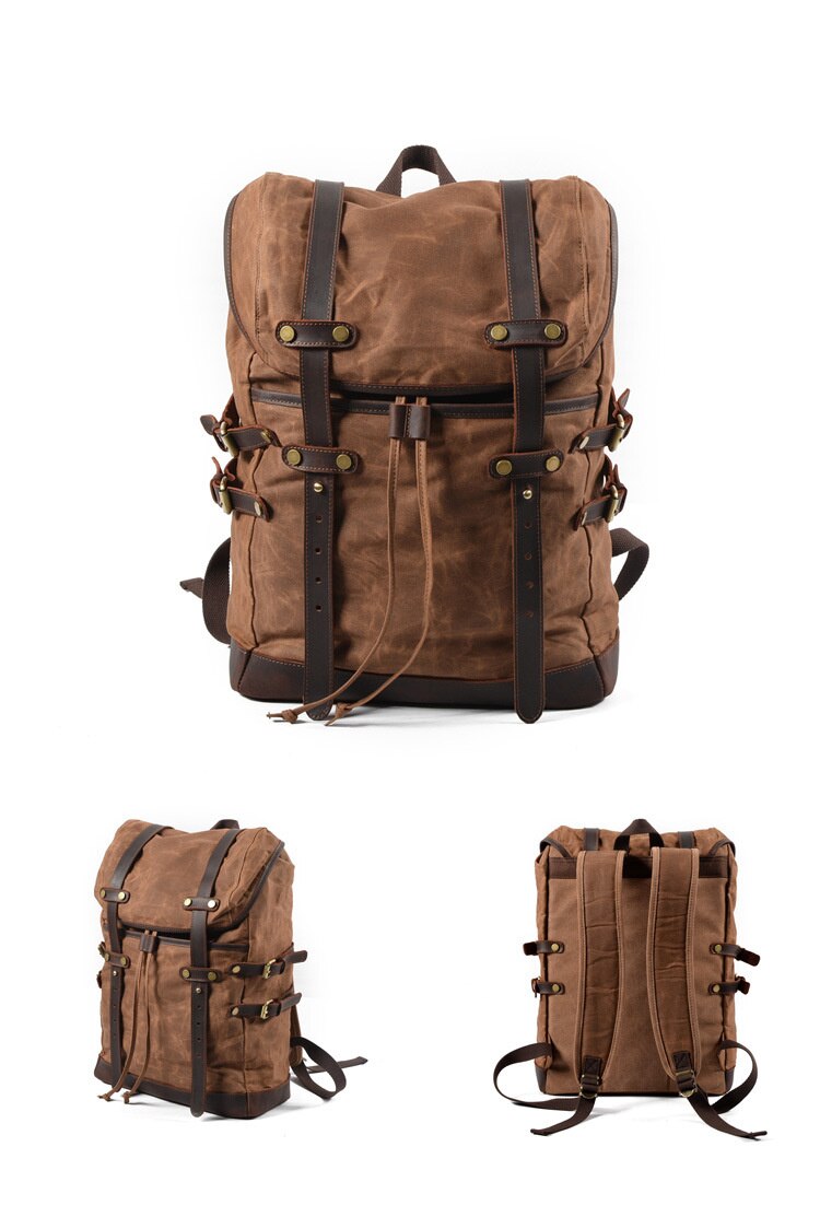 Free Shipping,Brand classic canvas backpack,vintage schoolbag.travel bag,laptop backpack.leather bag.sales.waterproof