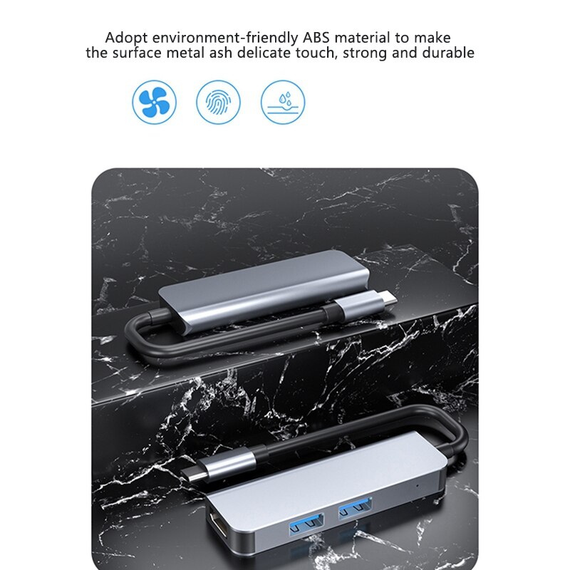 BYL-2011N Type-C Docking Station, USB 3.0X2+HDMI-Compatible Three-In-One Docking Station for Pc and Laptop