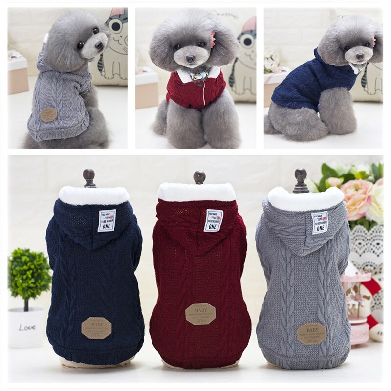 S-XXL Dog Clothes Knitting Crochet Cloth Sweater For Cats Chihuahua Pets Small Puppy Cat French Bulldog York Winter Pet Clothing