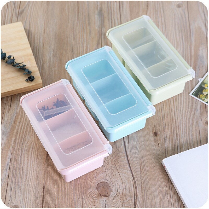 Kjøkken krydder oppbevaring krydderkrukke enkelt lokk krydderboks kjøkkenverktøy salt sukkerbeholder husholdningsoppbevaringsboks