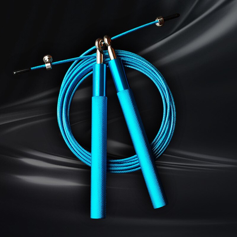 Cuerdas de saltar para Fitness, cuerda de saltar de velocidad de alambre de acero pesado para crossfit, equipo de entrenamiento de boxeo, ejercitador de gimnasio, novedad: Blue