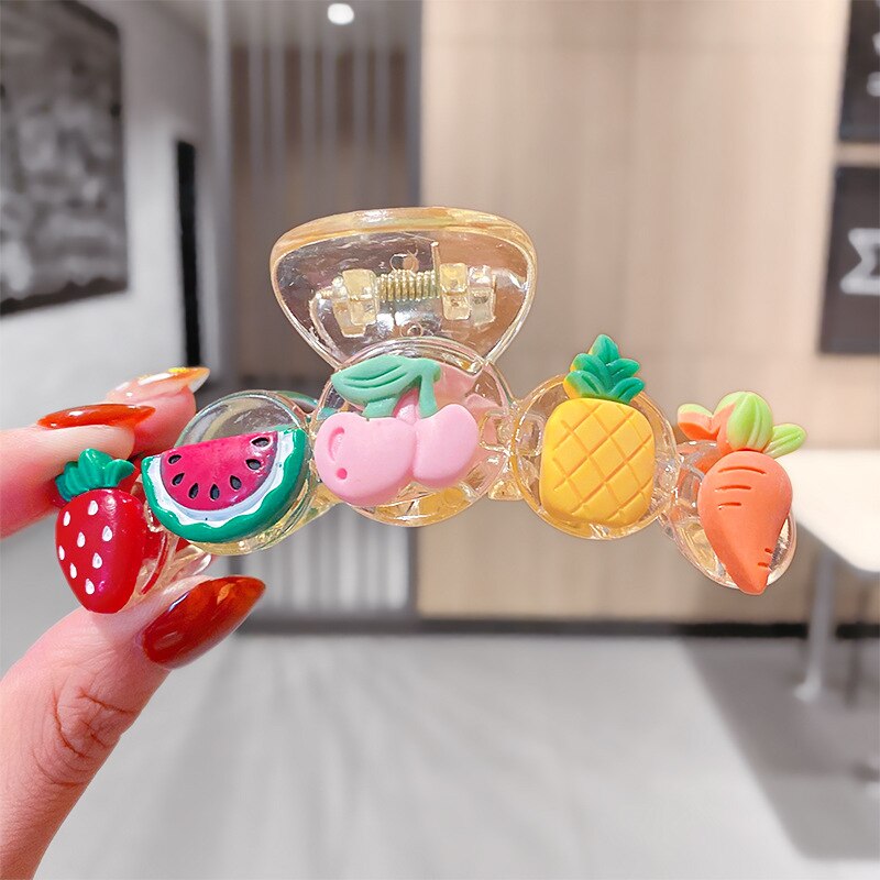 Cute Cartoon Shark Clips Transparent Hair Claws Fruit Hair Crab Clamps Girls Flower Headwear Kids Hair Clip Child Hair Accessory: 4