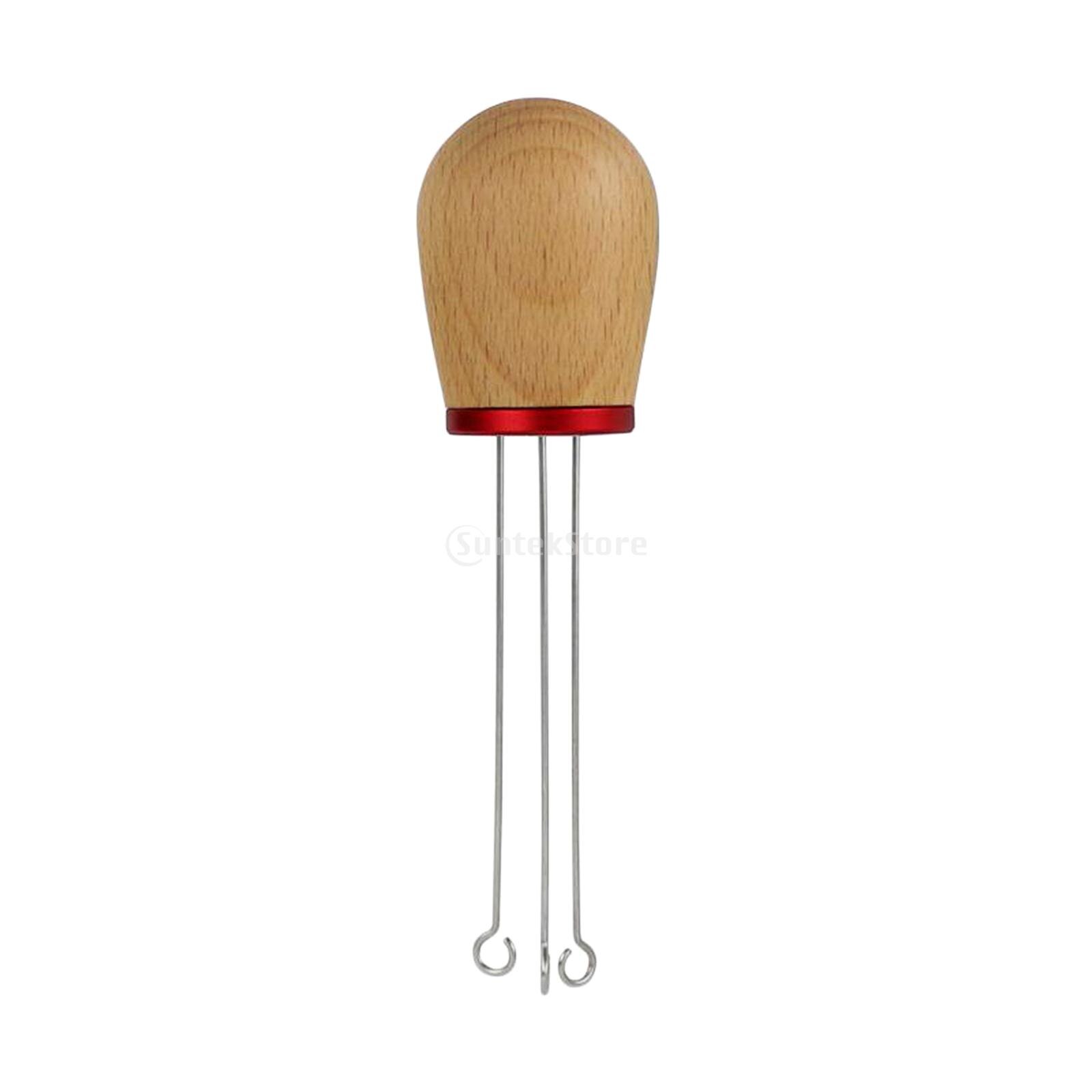 Massief Houten Handvat Espresso Koffie Tamper Roeren Naald Distributeur Espresso Maker Tool Hand Stampers Espresso Sabotage Naald: Beech Wood