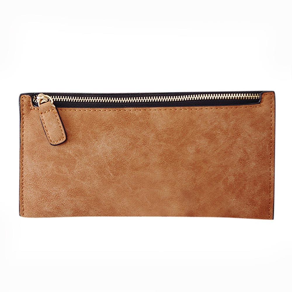 2020 nowych moda kobiet urząd dama poliuretanowa długa torebka sprzęgła zamek biznes etui z miejscem na karty dużej pojemności portfel кошелек: Brązowy