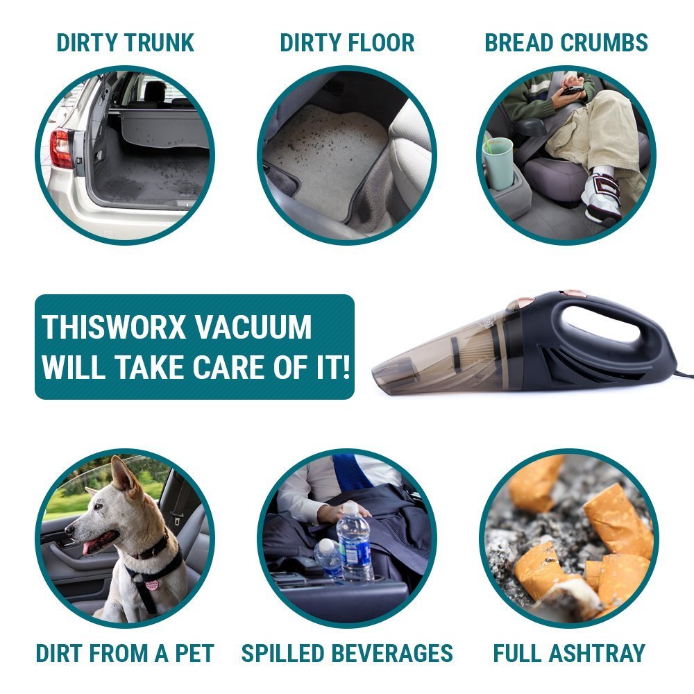 4800pa Strong Power Car Vacuum Cleaner 120W with Handbag 4.8KPA Cyclonic Wet/Dry Auto Portable Vacuums Cleaner 2 HEPA