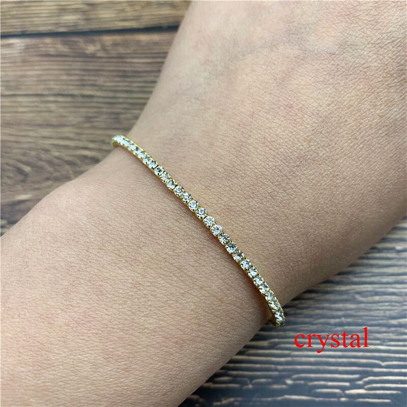 1 Pcs Rhinestone Bracelets Dainty Stacked Bracelets Elastic Bracelets for Women Bracelets: crystal