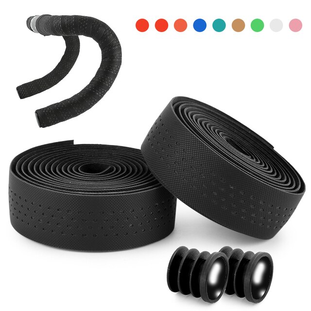 1 Paar Racefiets Handvat Bar Tape Fietsstuur Wrap Bandjes Anti-Slip Fietsen Stuur Mountainbike Stuurlint: Black