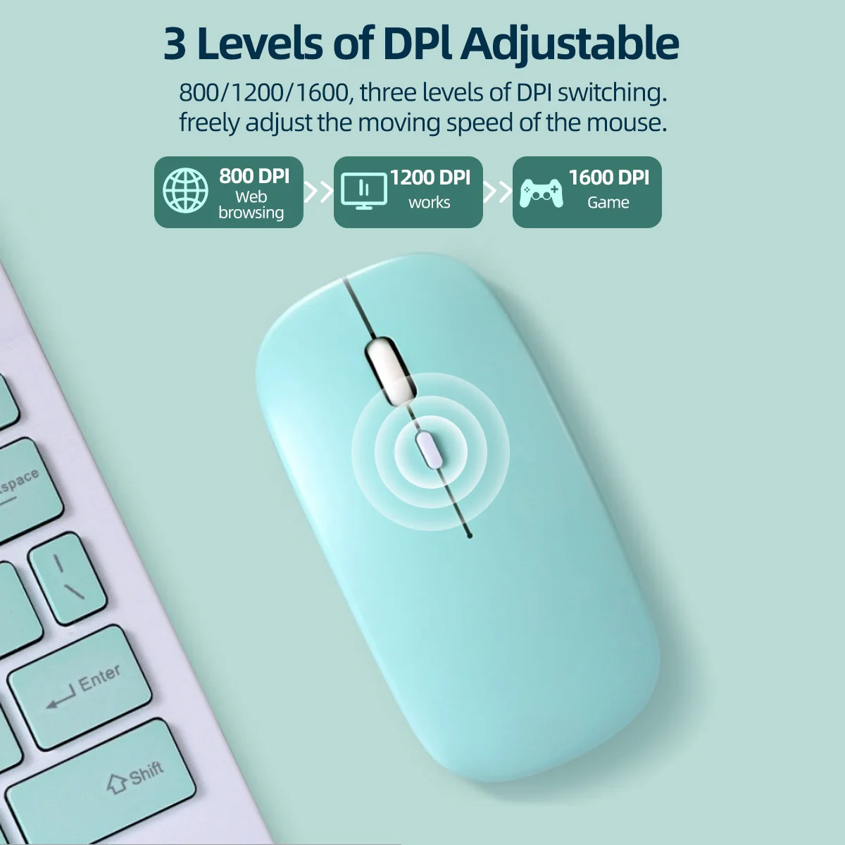 Draadloze Bluetooth-compatibele muis Draagbare ergonomische computermuizen voor laptop iPad Tablet PC Mobiele telefoon Kantoorgamingmuis