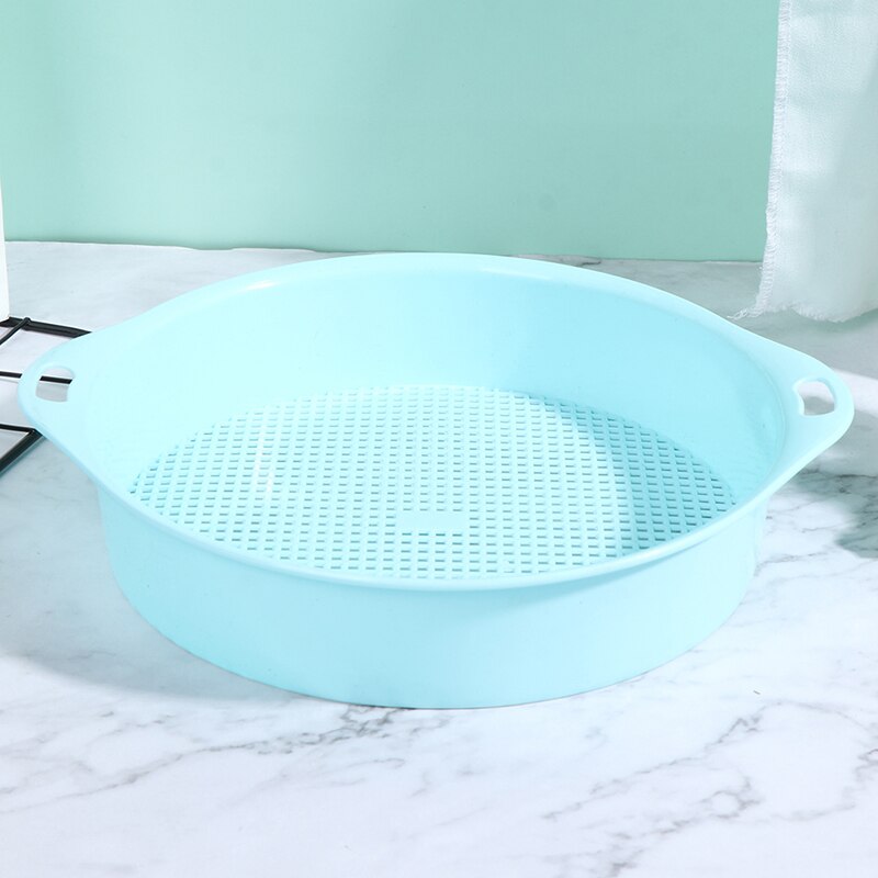 1pc Plastic Garden Soil Sieve for Compost Soil Stone Mesh Gardening Tool Soil sieve Flower Nursery Plant Prop Knit Sieve: Blue