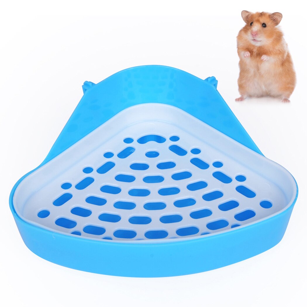 Toilettes pour animaux domestiques, toilettes pour Hamster, Portable, pour l'entraînement des animaux domestiques, facile à nettoyer, petit Animal triangulaire, fournitures de nettoyage pour animaux de compagnie, 1 pièces: Blue