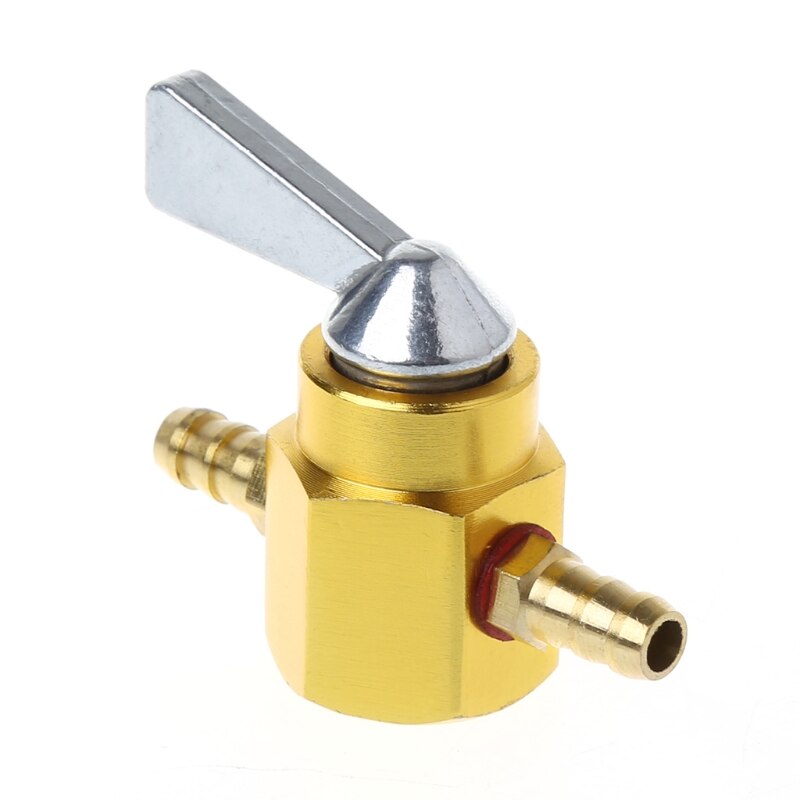 Universal 6mm in-line benzin / brændstofhane motorcykel tænd-sluk petcock brændstofkontakt: Guld