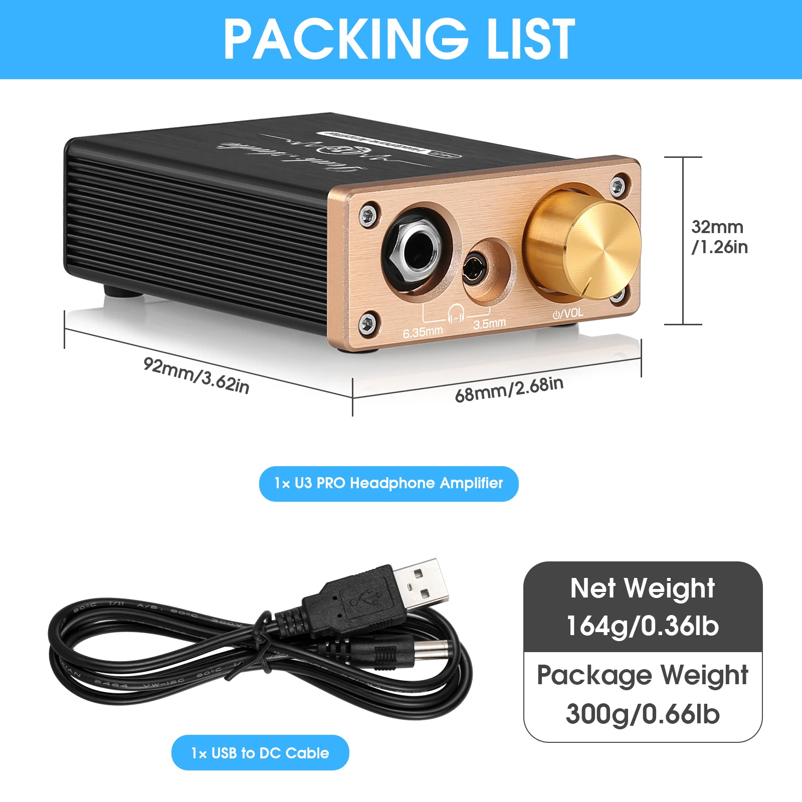 Douk audio  u3 pro hifi hodetelefonforsterker mini klasse a desktop forsterker for  dc5v