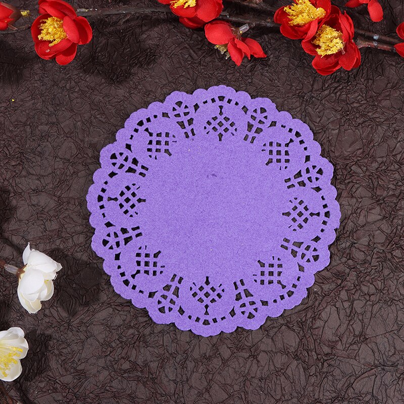 100 Uds 5,5 "de blondas de papel de encaje/manteles para boda Deco manualidades de papel suministros: Purple