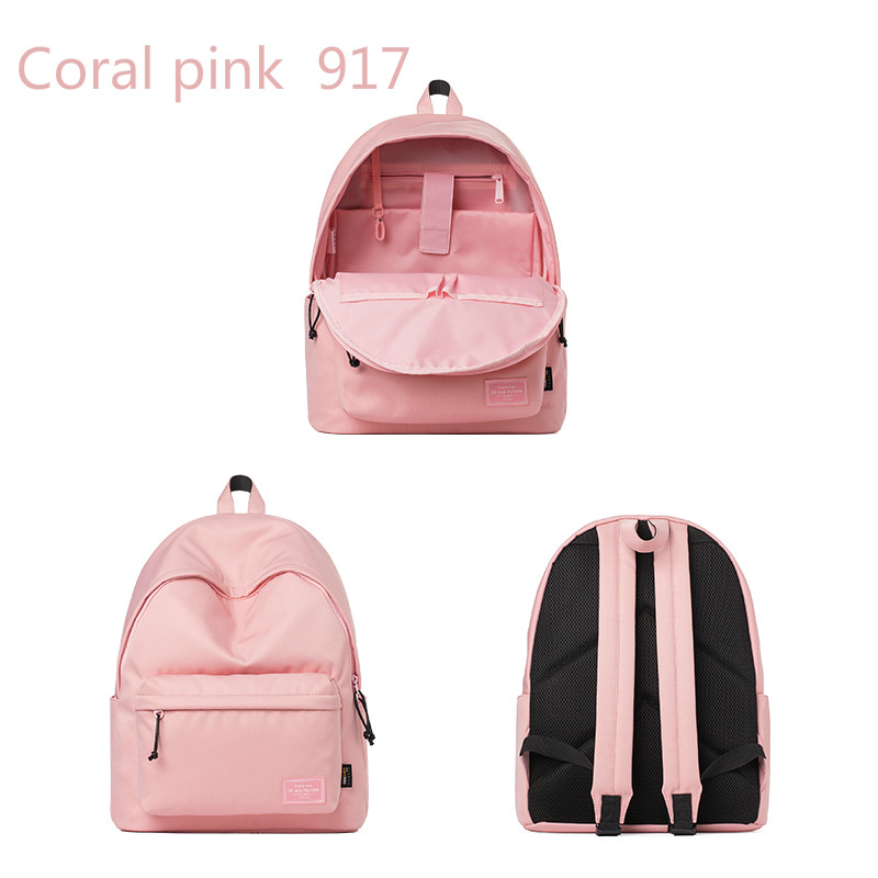 Unisex laptop rucksack frauen schule tasche für mädchen bunte leinwand reise rucksack männer wasserdichte rucksack junge college tasche: Coral pink  normal