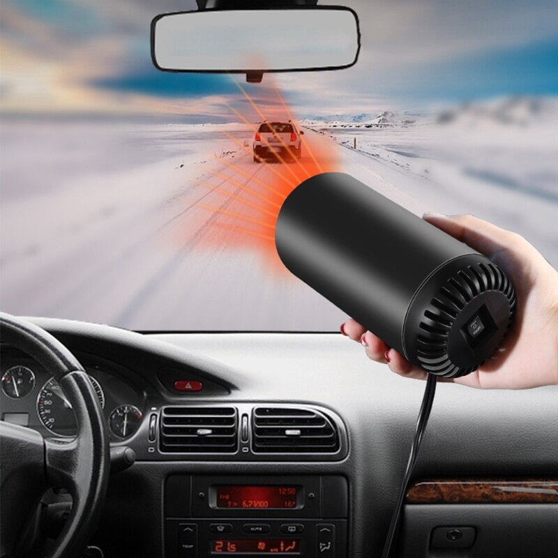 Car Heater Portable Electric Windshield Defogger Rotate Base Window Heater Heating Baffle Dryer Fan Demister Adjustable
