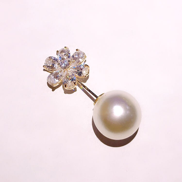 Big Beads Simulated Pearl Brooch Pin Dress Rhinestone Decoration Buckle Pin Jewelry Brooches For Men Women