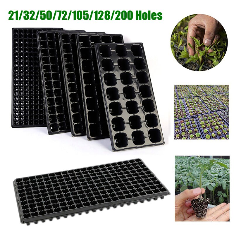 Bandeja de inicio de plántulas de vivero, 21-200 agujeros, germinación de semillas de fuerza Extra, difusión de plantas para herramientas de jardín