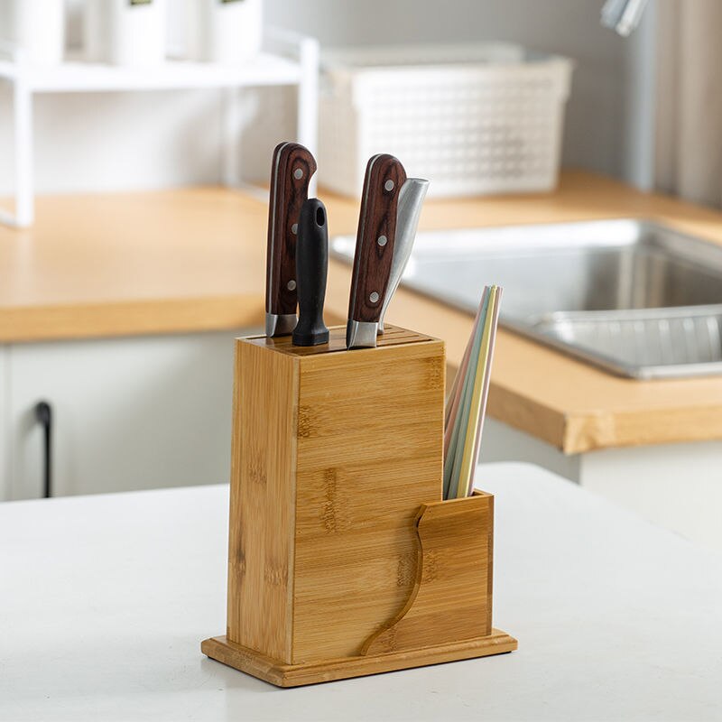 Bamboo Knife Holder, Knife Holder, Storage Rack, Dish Rack, Household Kitchen Supplies, Multi-function Knife Holder