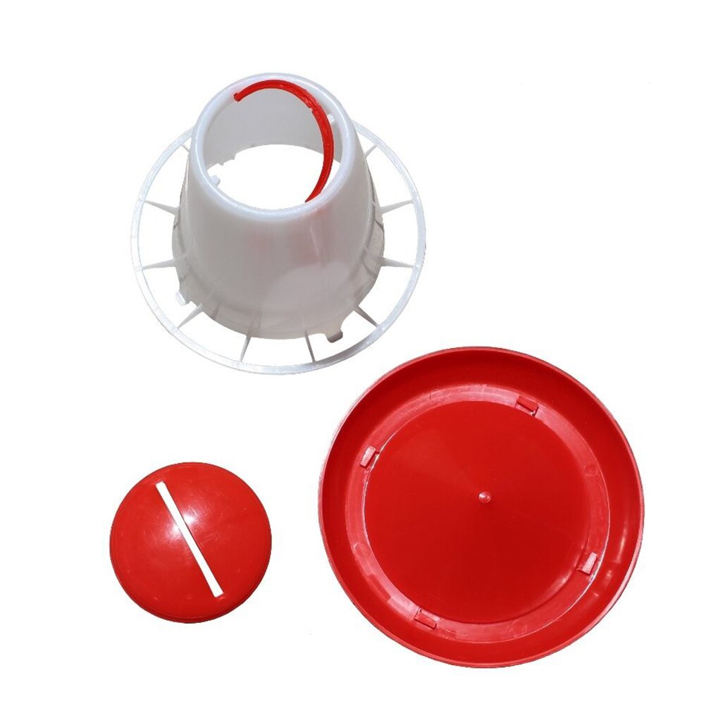 Red Plastic Feeder Baby Chicken Chicks Hen Poultry Feeder Lid & Handle 1.5kg
