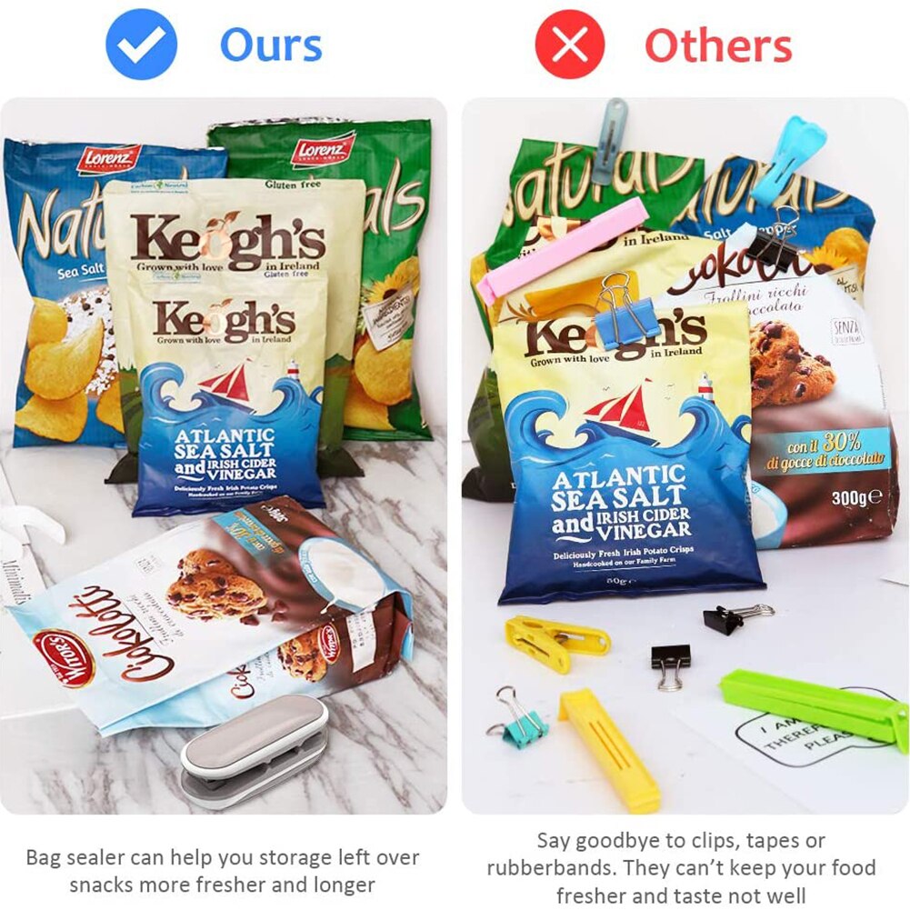 Bärbar minimatförvaring plastpåse förseglingsmaskin handhållen värmeförsegling hushållssnack plastpåsar behållare mat färsk
