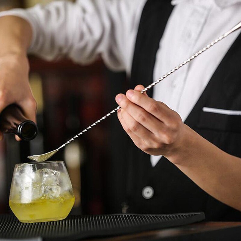 1 st rostfritt 30cm stål mixer cocktail sked, spir... – Grandado