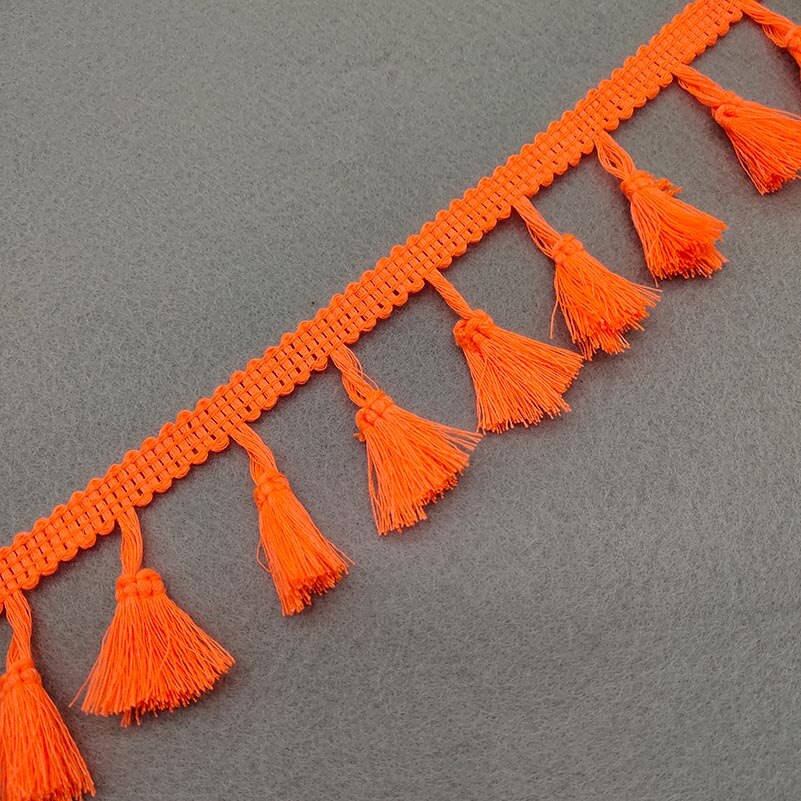 1Yards of Pack 40MM Width Fringe Trim Lace Fibre Tassel Clothes Accessories Wedding Dress Tassel Ribbon Diy: Orange