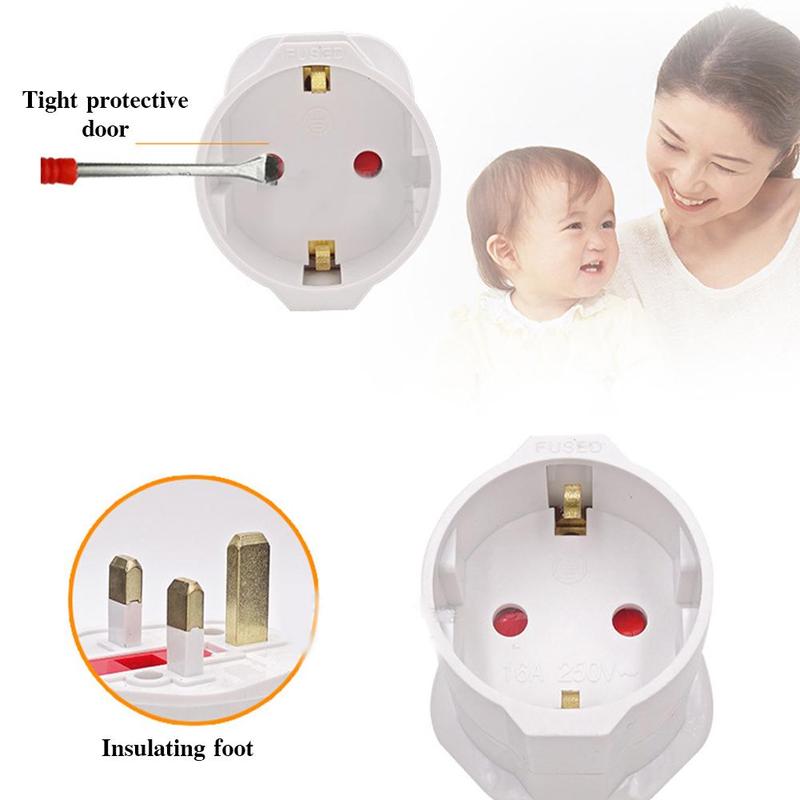 British standard conversion plug EU UK 3 Pin Plug 13A Universal Adapter Travel 250V Converter F4I2