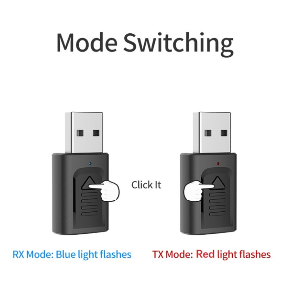Grwibeou Mini Wireless 4 in 1 USB Bluetooth 5.0 Adapter 3.5mm Jack AUX BT Audio Receiver Transmitter For Car TV Speaker Adapter