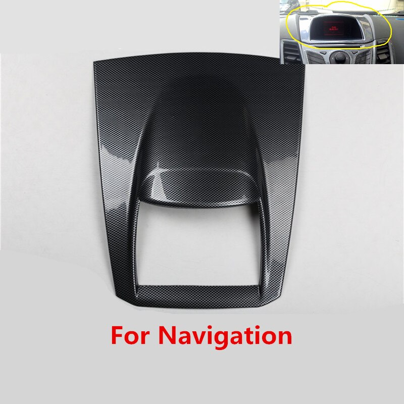 Carbon Fiber Printed Car Interior Mouldings Navigation Center Console Cover Door Handle Armrest Trim for Ford Fiesta: For Navigation