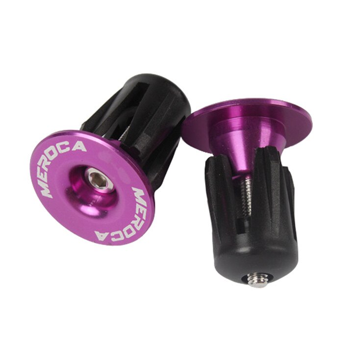 2 uds tapa de manillar para bicicleta tapones de bloqueo para bicicleta tapas de aleación de aluminio cubiertas de bicicleta de montaña: Púrpura