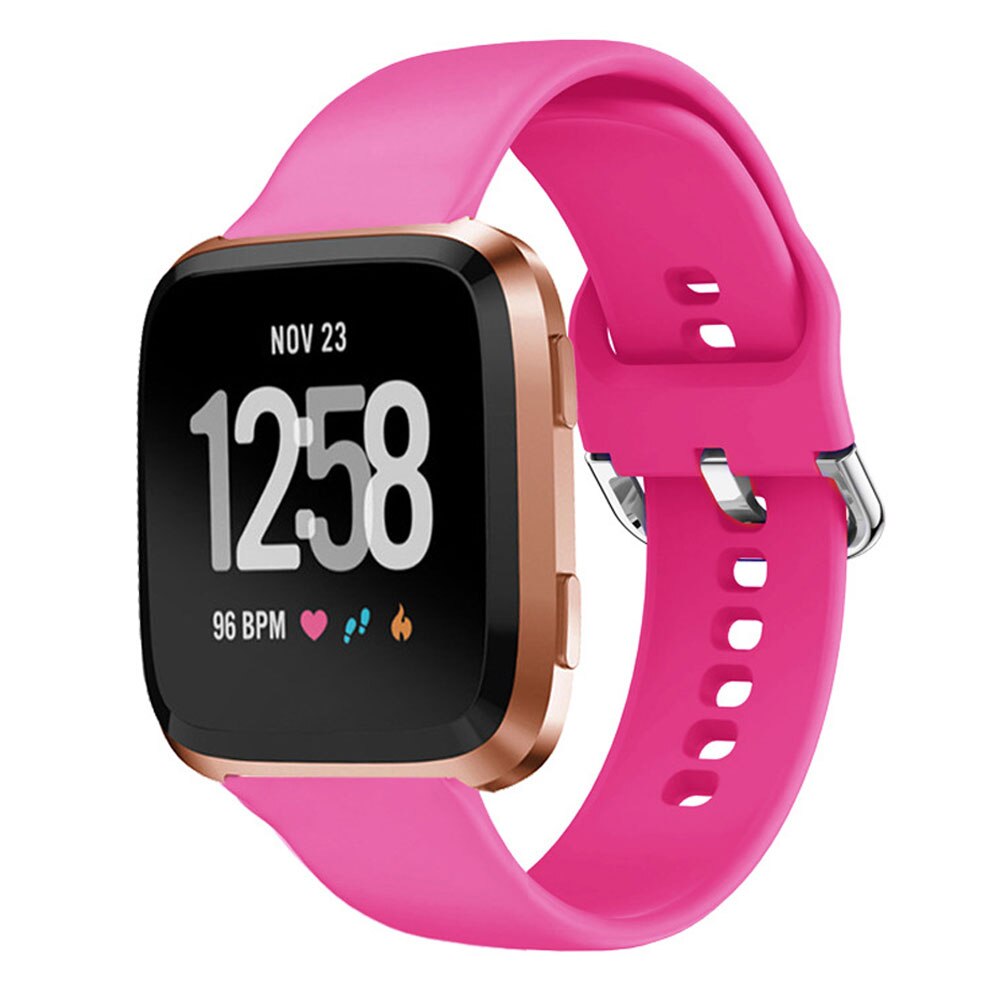 Zachte Sillicone Horloge Band Voor Fitbit Versa/Versa 2 Polsband Vervanging Horloge Band Voor Fitbit Versa 2 Accessoires: Hot Pink / For Versa 1 S Size