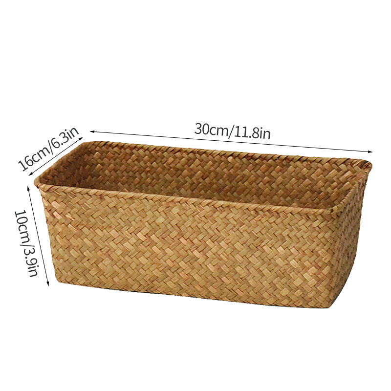 Cesta de armazenamento de vime cesta de piquenique tecido cesta de lavanderia organizador de artigos diversos cozinha organizador de frutas caixa de algas cesta decorativa: Rosa
