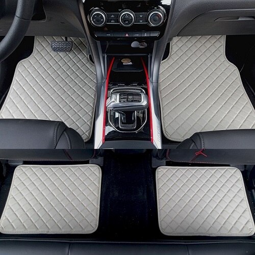 Universele auto vloermatten voor auto's, antislipmat, rode zwarte grijze koffie auto vloermatten, auto styling interieur auto vloermatten: Grijs