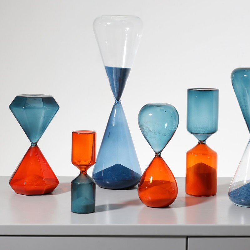 Bicolor timeglas ornament sand ur sandglas nordisk stil håndværk te timer elsker smart kontor hus indretning