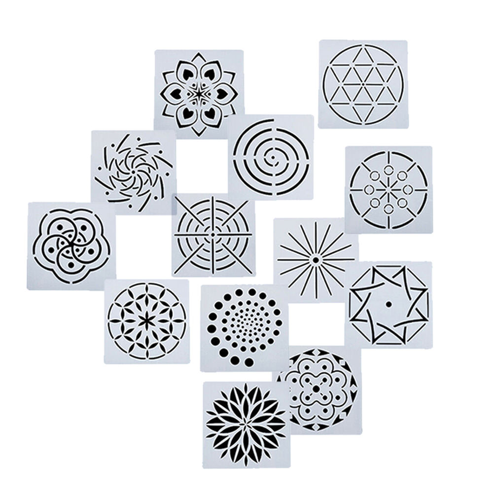 13pcs Dotting Painting Stencils Kit For Mandala DIY Stone Painting Template Set