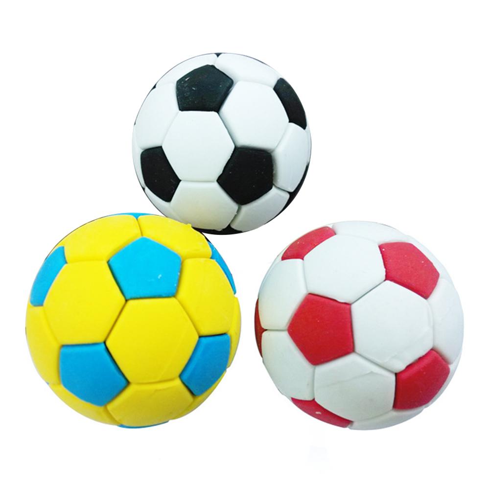 3Pcs Football Soccer Rubber Eraser Stationery School Supplies Kids