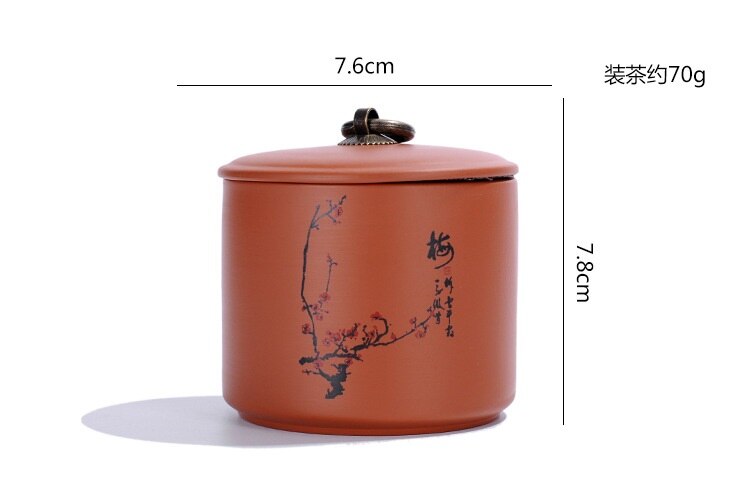 purple tea canister ceramic trumpet tea packing box sealing jar