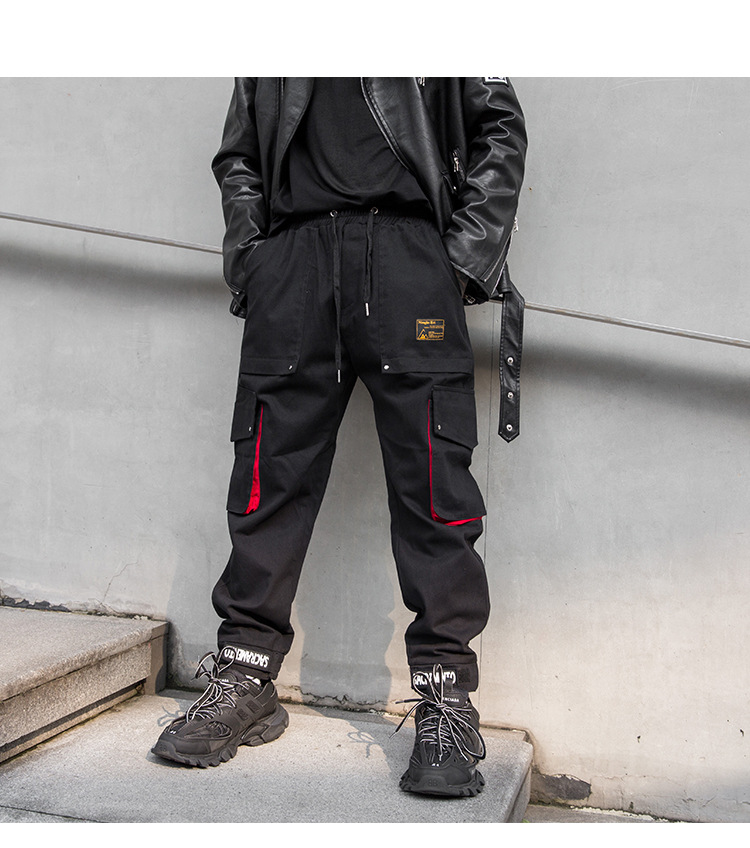 Men Streetwear Hip Hop Cargo Pants Male Loose Casual Gothic Black Harem Trousers Joggers Sweatpants: XL