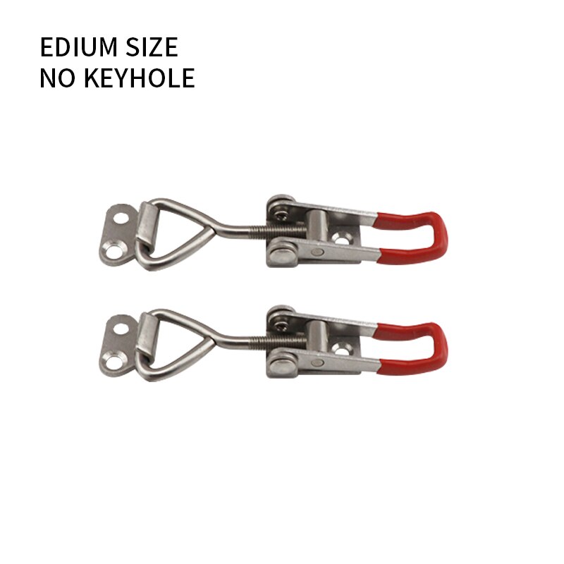 2pcs Toggle Toggle Clamp Adjustable Cabinet Boxes Lever Handle Lock Hasp For Sliding Door Furniture Hardware: M NO  Keyhole