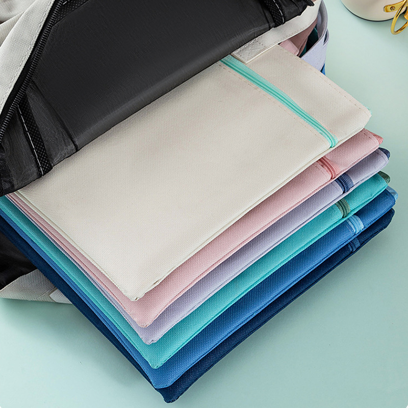 Large Capacity Document Bag File Folder Oxford Cloth Portable Handle Office Briefcase Waterproof Handbag Durable Double Layers
