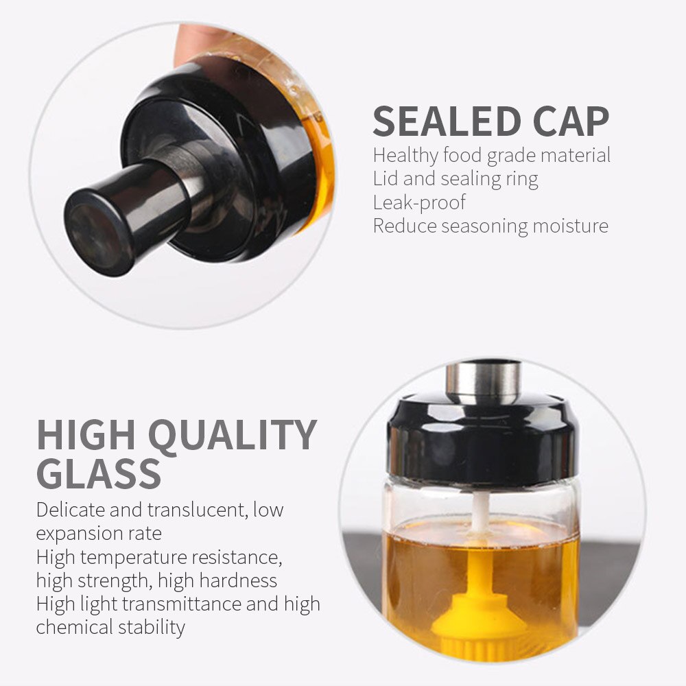 250ml kryddflaskor glas krydda förvaringsbehållare krydda kruka med sked honung kruka olja borste flaska