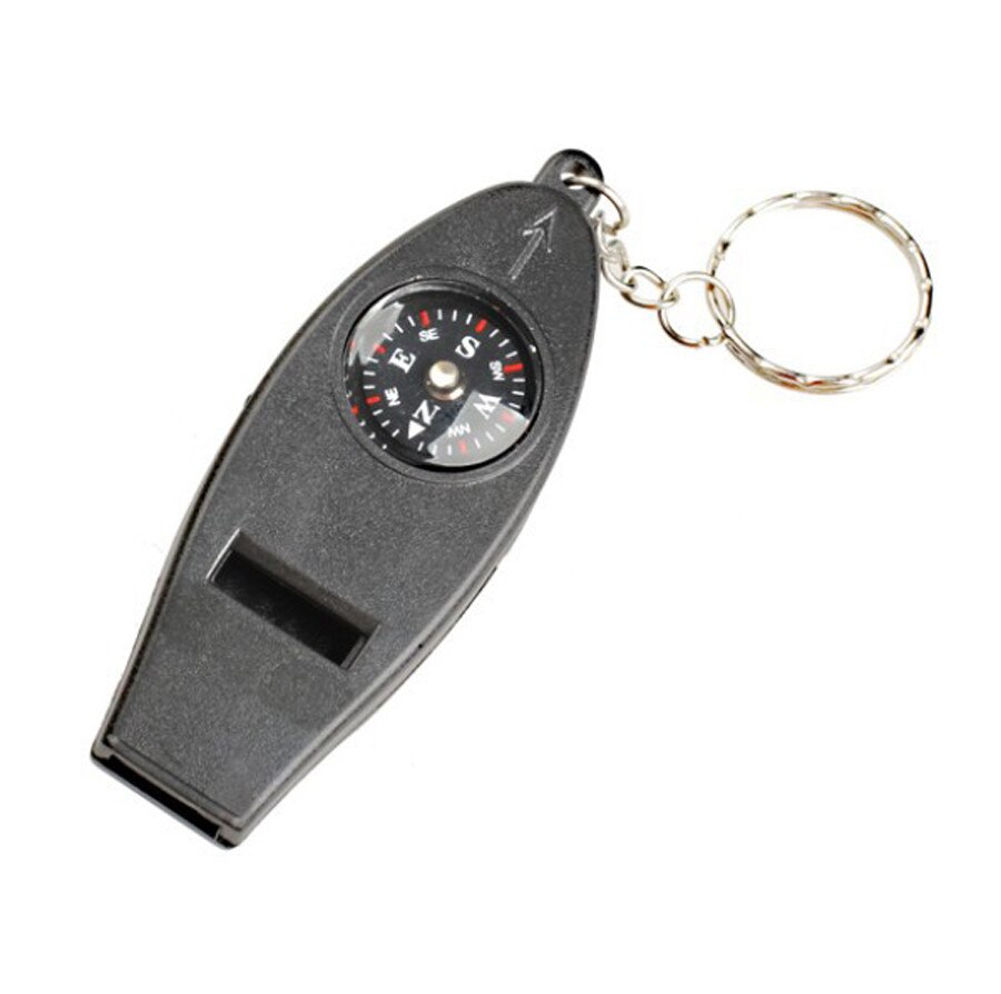 Versatile 4IN1 Compass Thermometer Whistle Magnifier Judge Whistle Survival Emergency Tools Loud Whistle For School Sports