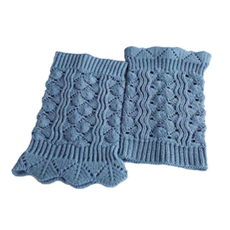 1 paar dames gehaakte laarzen met manchetten, gebreide korte leggingtoppers, laarzen enkelwarmers, winterbeenwarmers: 8