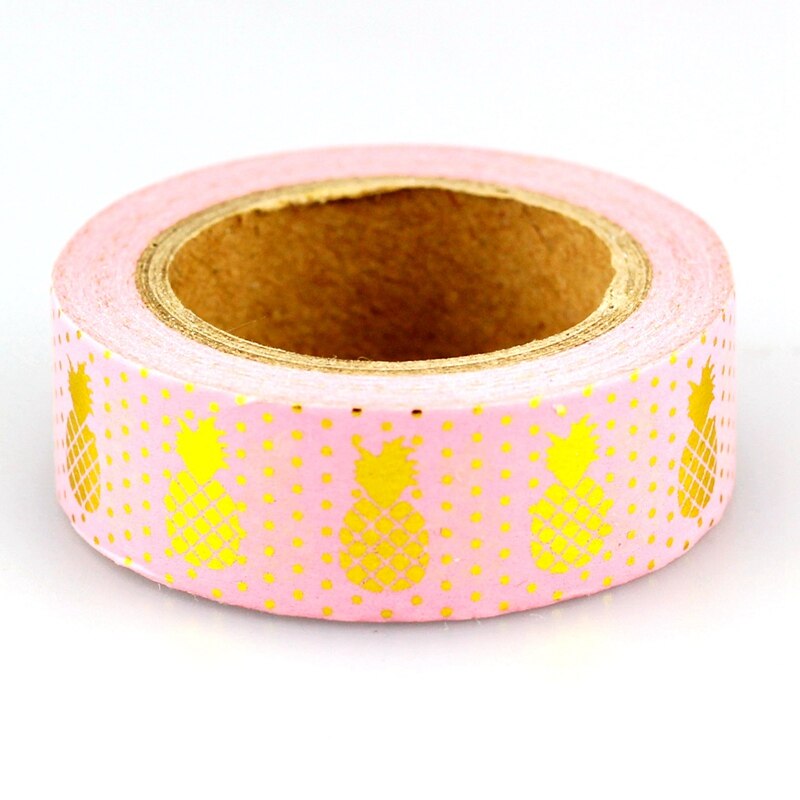 10m Foil Washi Tape Pineapple Stripe Dot Set Japanese Stationery Kawaii Stickers Scrapbooking Tools Masking Tape Diy Photo Album: Green
