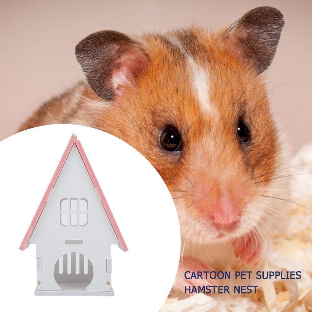 Sød træ hamster trappe hus udsigtsdæk stige små kæledyr rotte mus hytte rede kæledyr sove seng bjælkehytte dyrelegetøj