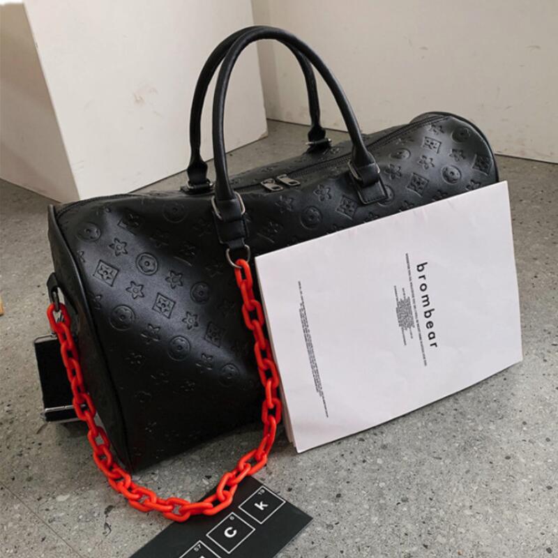 Femmes sac de voyage en cuir bagages sacs voyage noir bagages grande capacité sac à main offre spéciale hommes voyage sacs à bandoulière en plein air