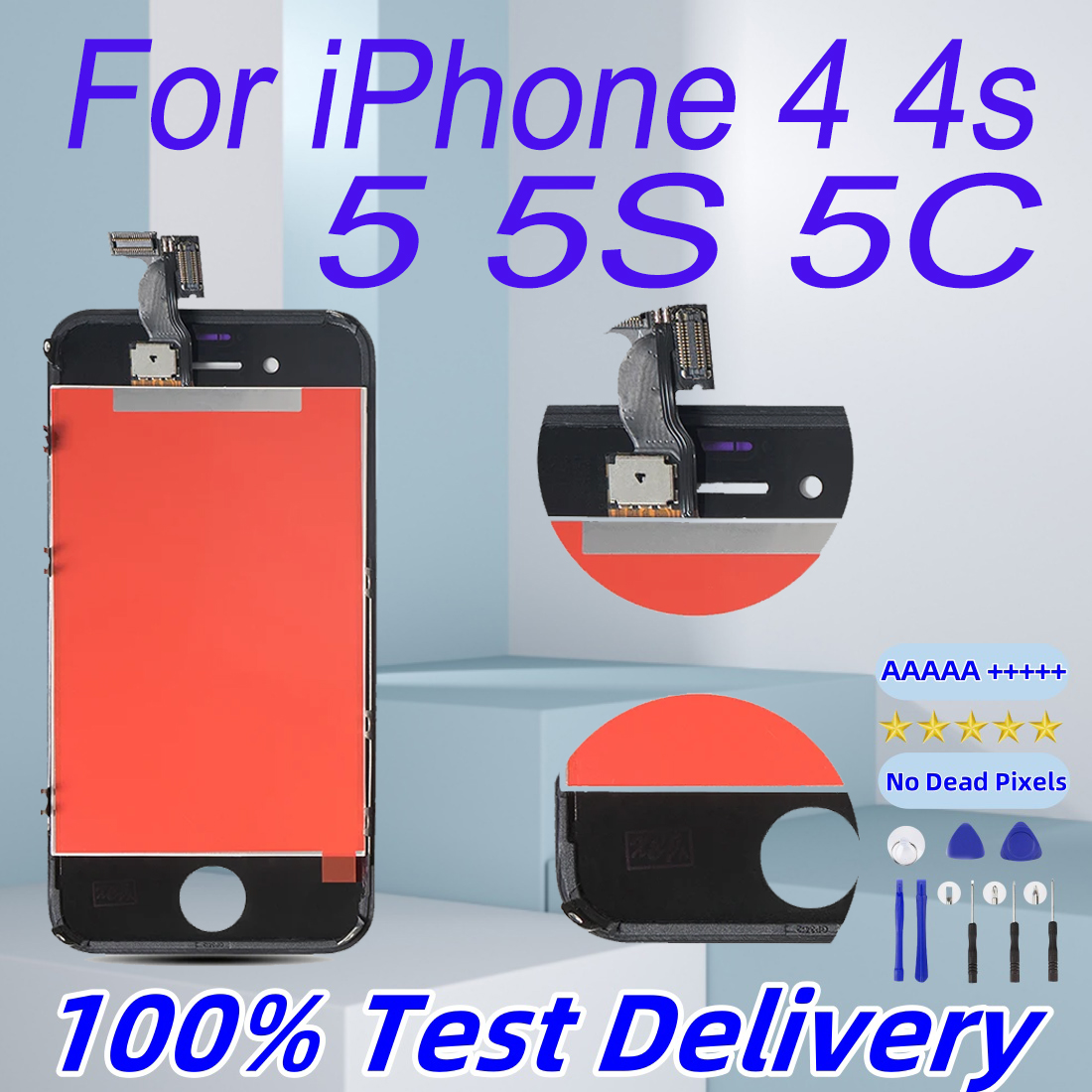 5s 4 4s Wyświetlacz LCD robić iPhone 4 4S ekran dotykowy Digitizer Zamiennik robić iPhone 5 5c 5s SE 4s 4 Wyświetlacz LCD bez martwych pikseli
