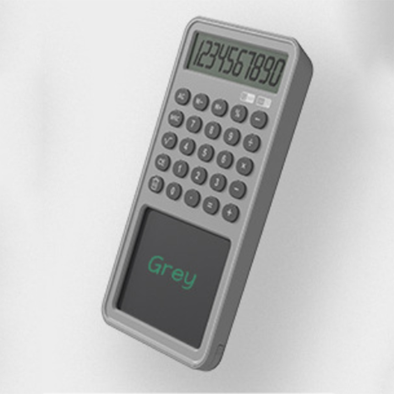 Multifunktionale Rechner Geschäft Büro Tragbare LCD Handschrift Tablette Rechner 12 Ziffer Anzeige Finanz Rechner: Licht Grau